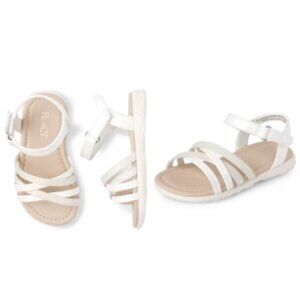 NWT 9 Toddler Girls Glitter Sandals - White